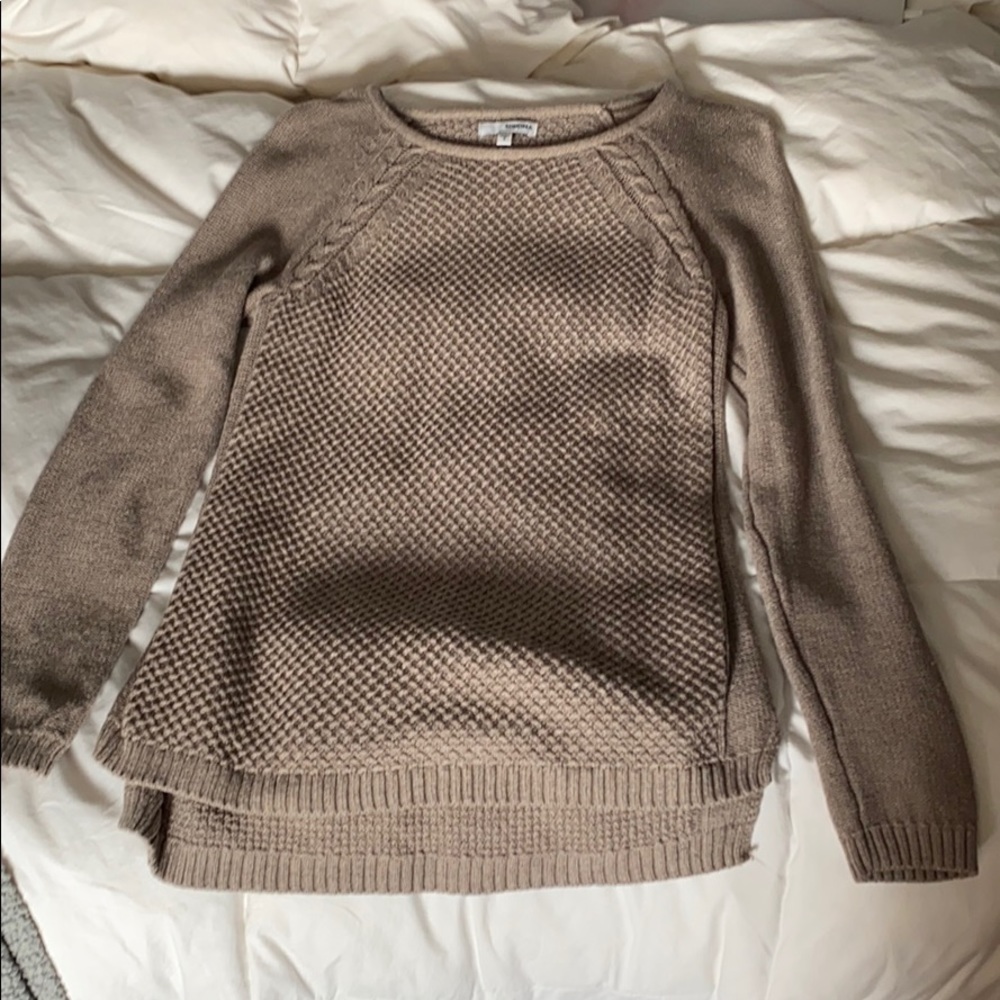 Brown waffle knit sweater